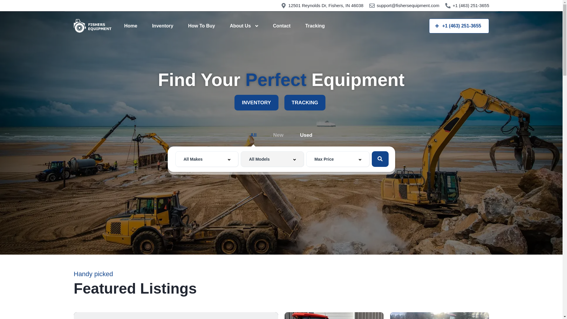 website screenshot of https://fishersequipment.com/