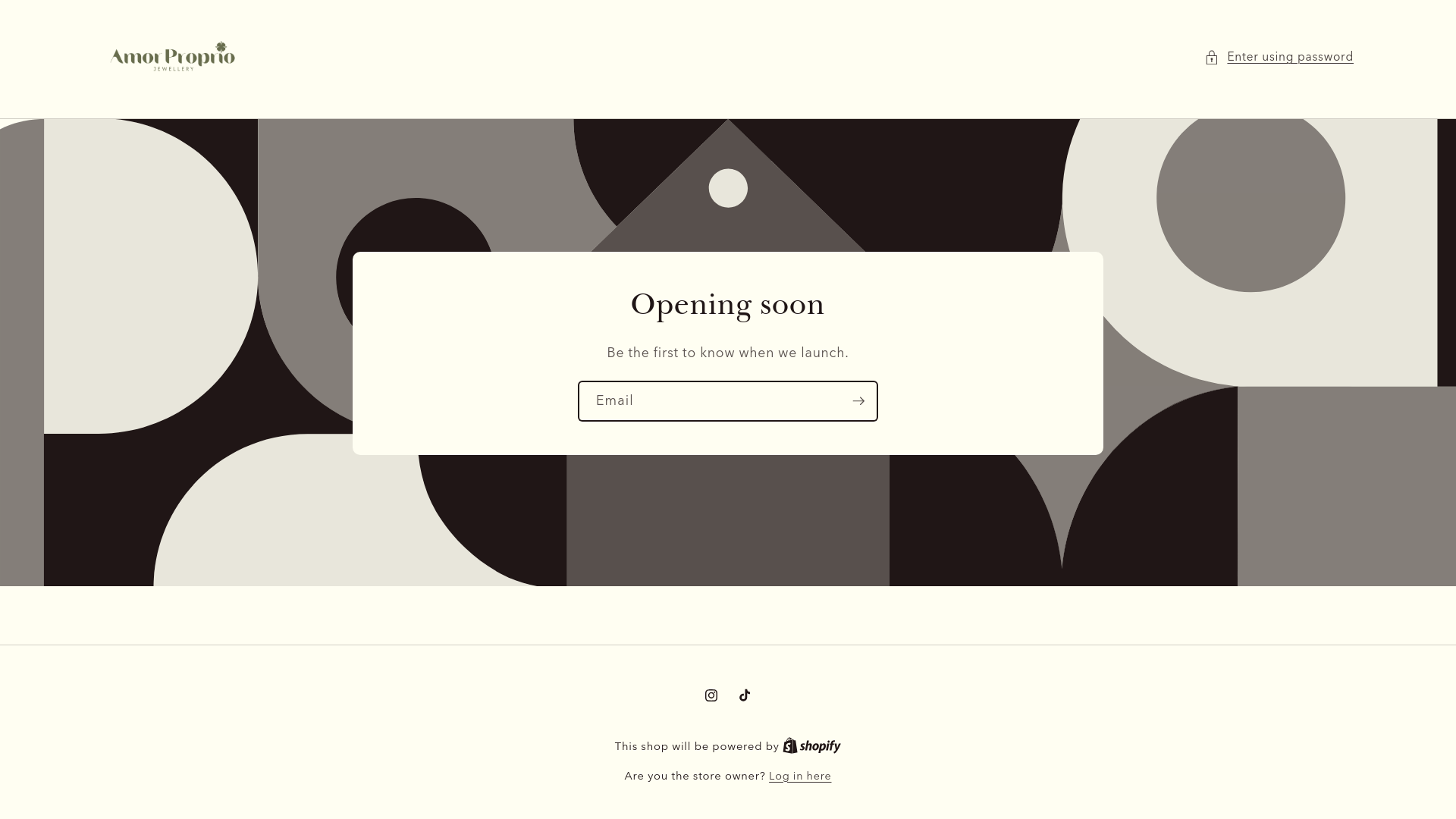 website screenshot of https://amorpropriojewellery.com/