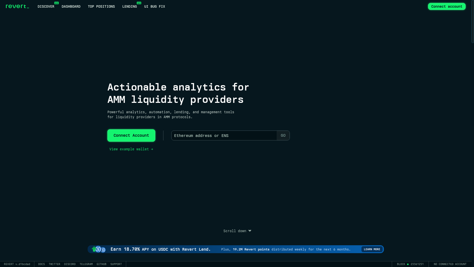 website screenshot of https://revert-finance.pages.dev/