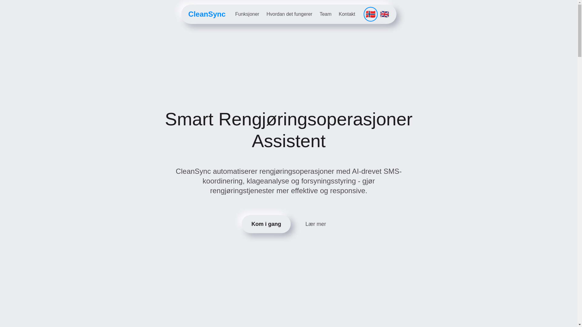 website screenshot of https://cleansync.ai/