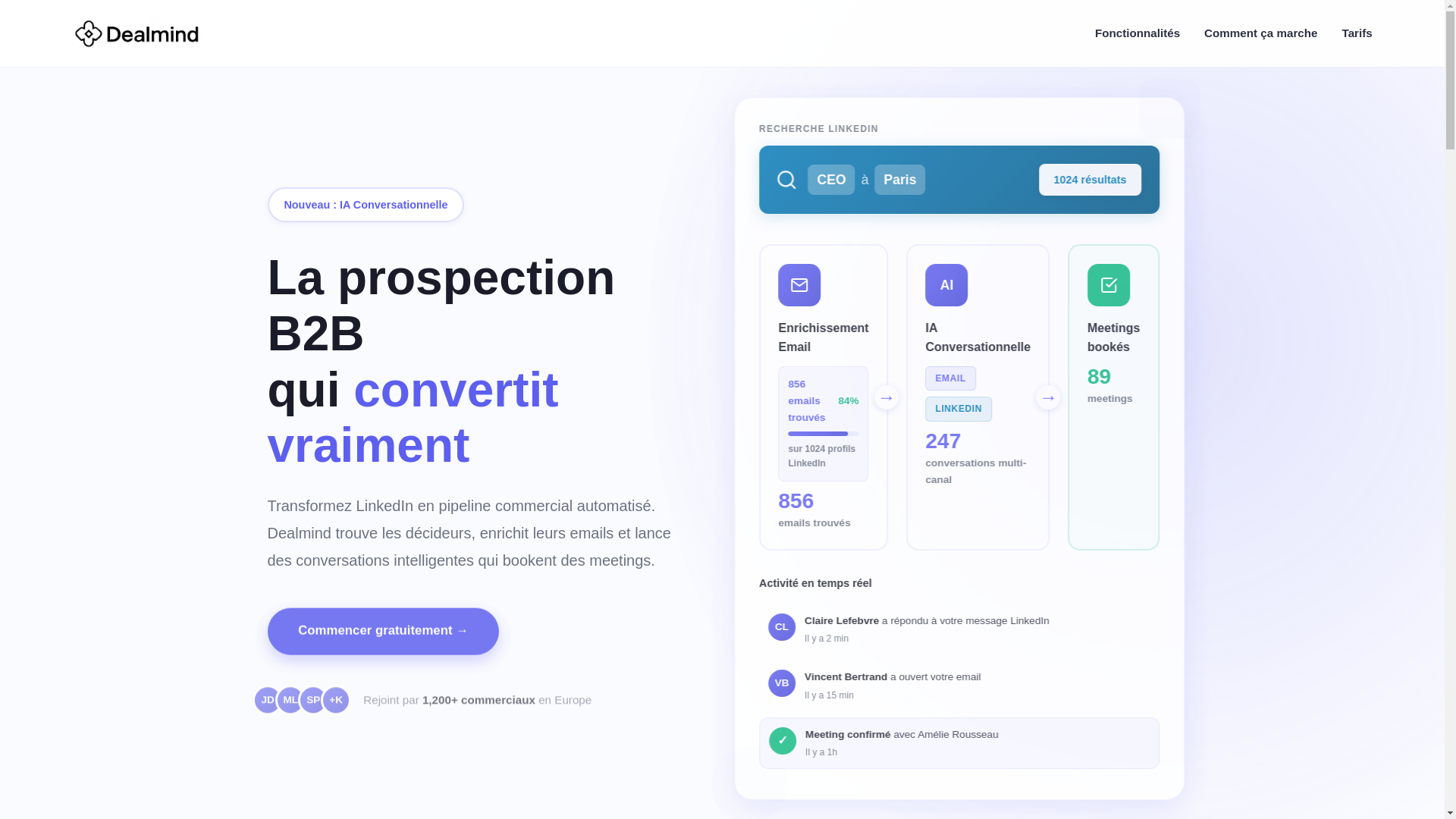 website screenshot of https://dealmind.fr/