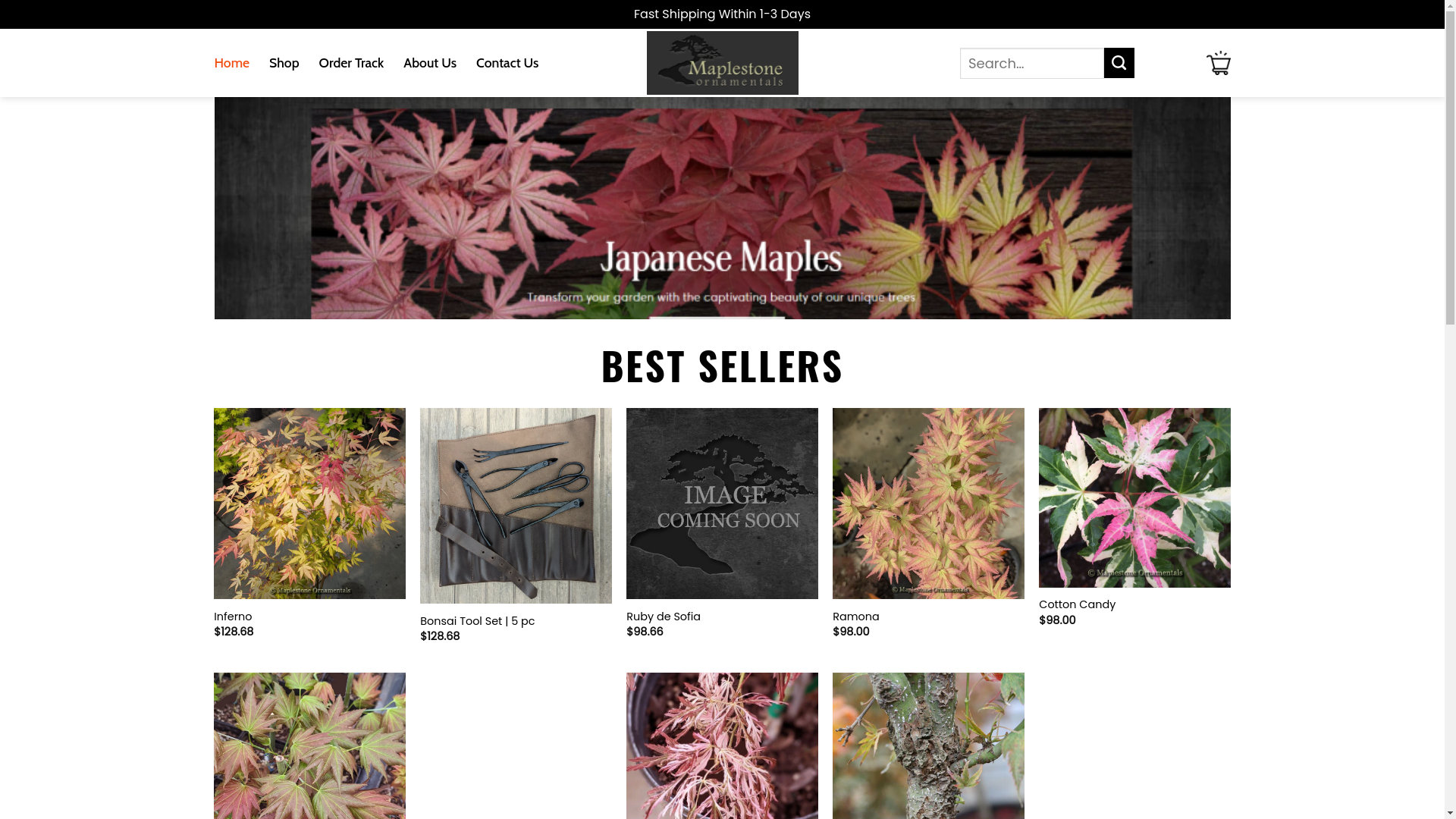 website screenshot of https://topmaplestoneornamentals.shop/
