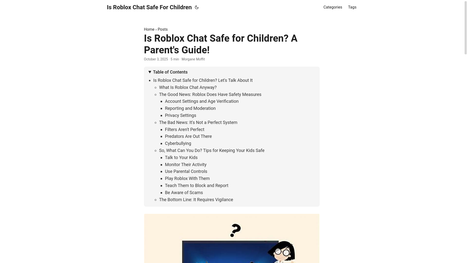 website screenshot of https://is-roblox-chat-safe-for-children.pages.dev/