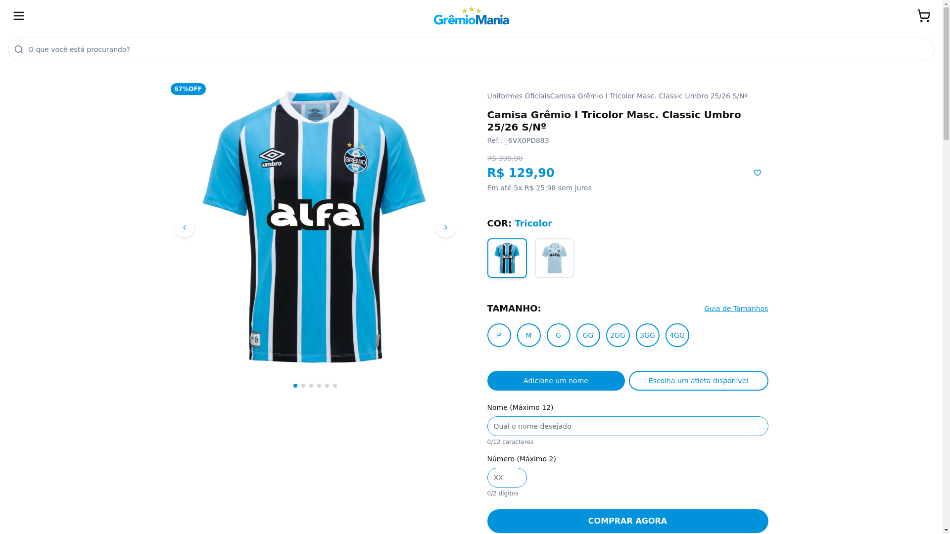 website screenshot of https://storegremista.site/