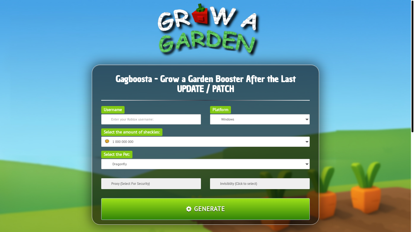 website screenshot of https://gagboosta.site/