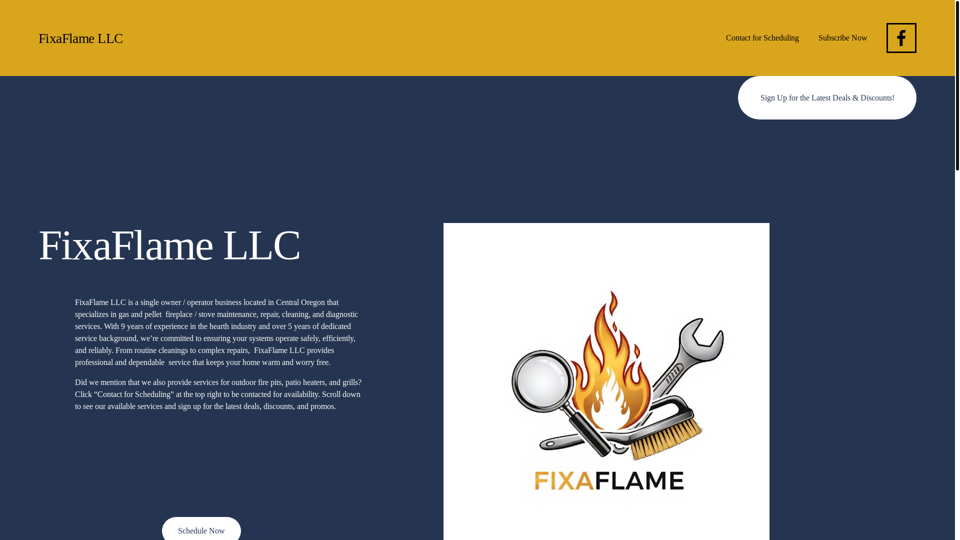 website screenshot of https://fixaflamellc.com/