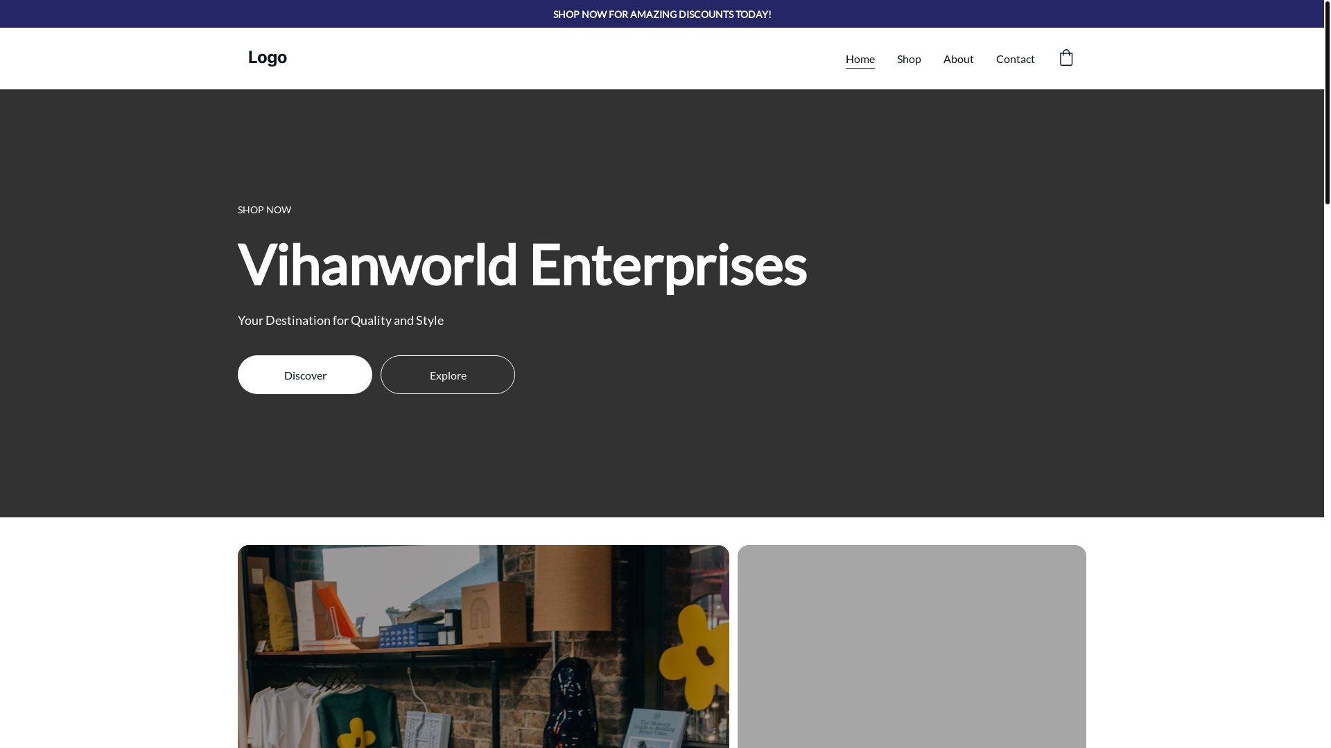 website screenshot of https://vihanworld.shop/