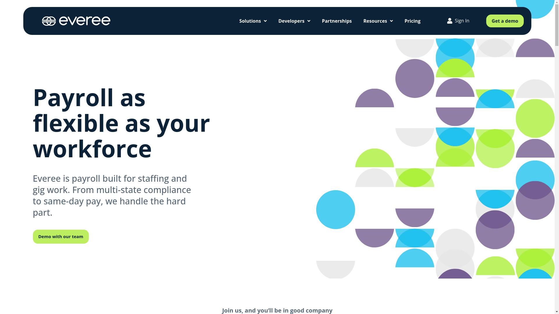 website screenshot of https://teameveree.org/