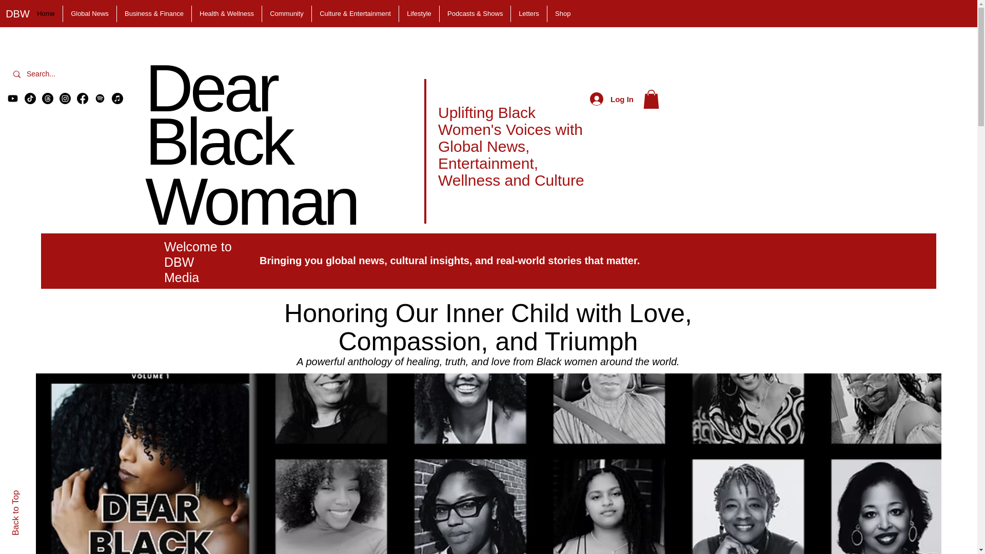 website screenshot of https://dearblackwoman.us/
