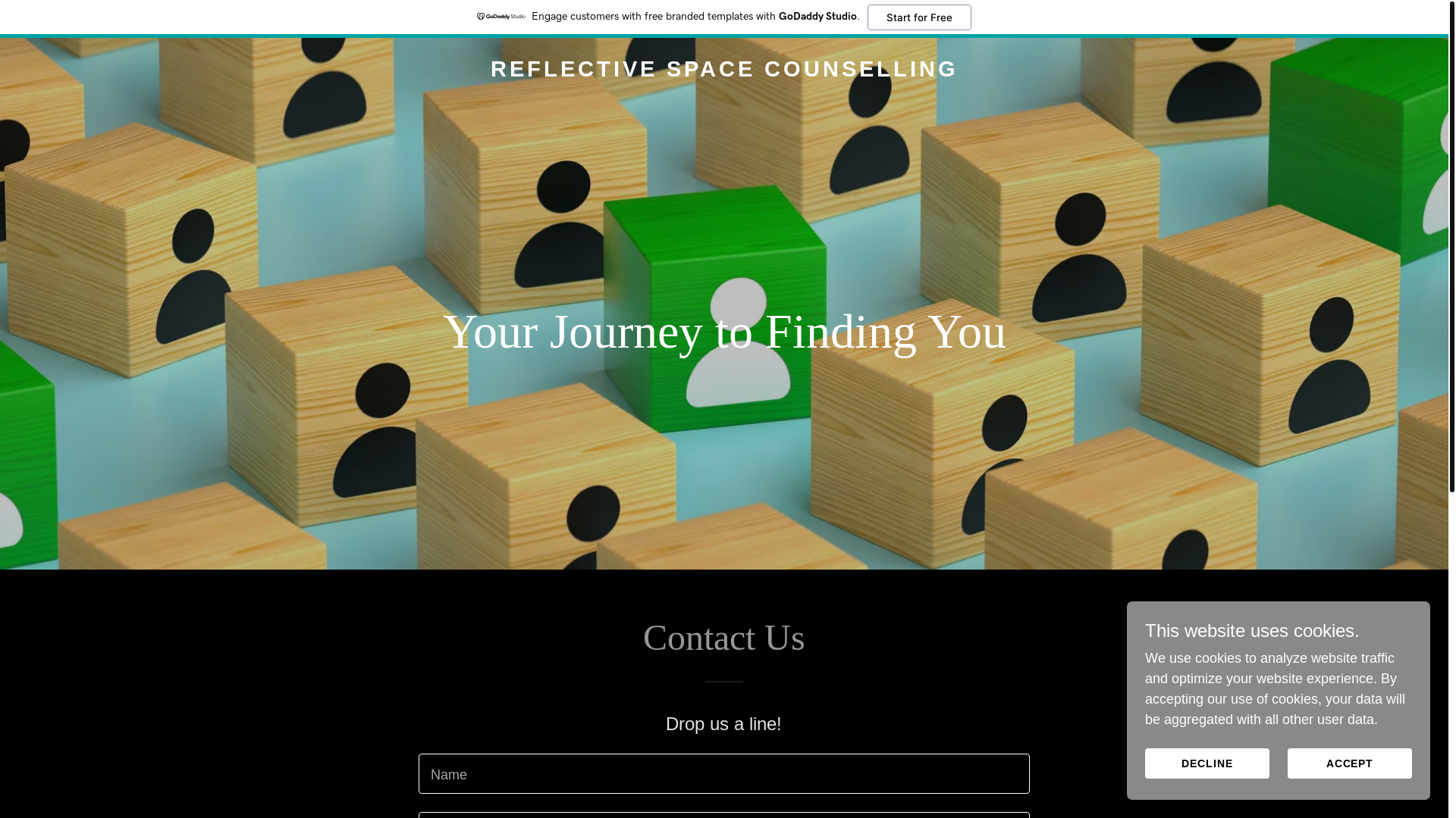 website screenshot of https://reflectivespacecounselling.co.uk/
