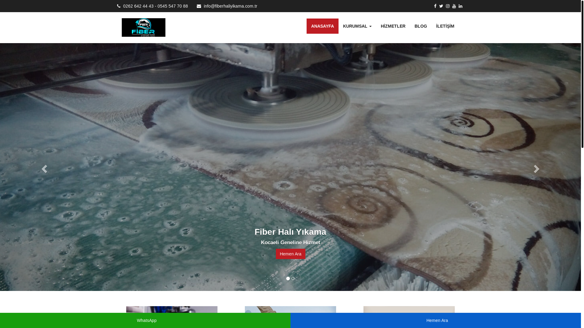 website screenshot of https://fiberhaliyikama.com.tr/
