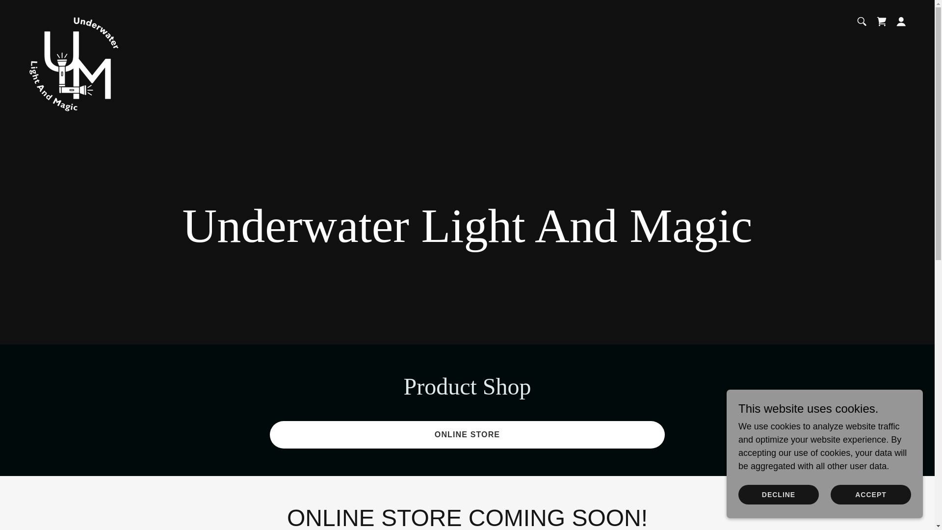 website screenshot of https://underwaterlightandmagic.co.uk/