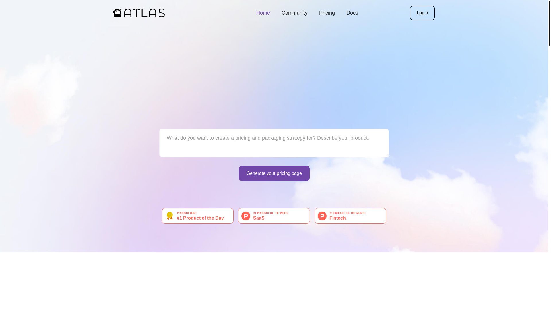 website screenshot of https://tryatlasapp.com/