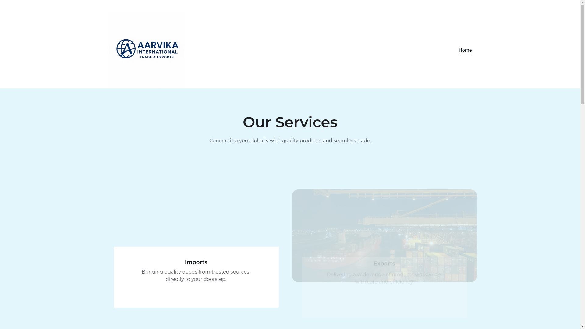 website screenshot of https://aarvikainternational.com/
