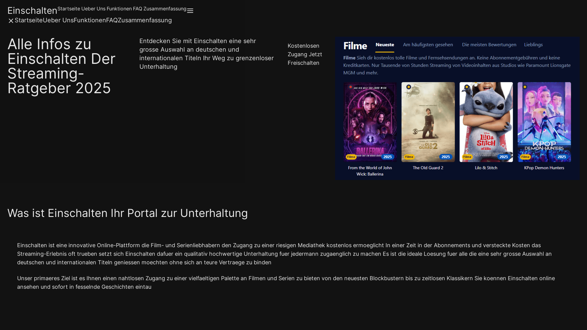 website screenshot of https://einschalten-41lz.pages.dev/