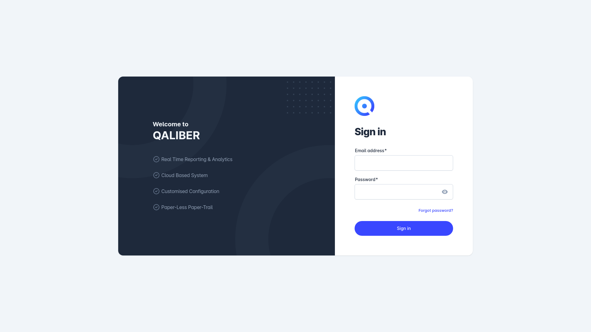 website screenshot of https://qaliber-2-dashboard-production.pages.dev/
