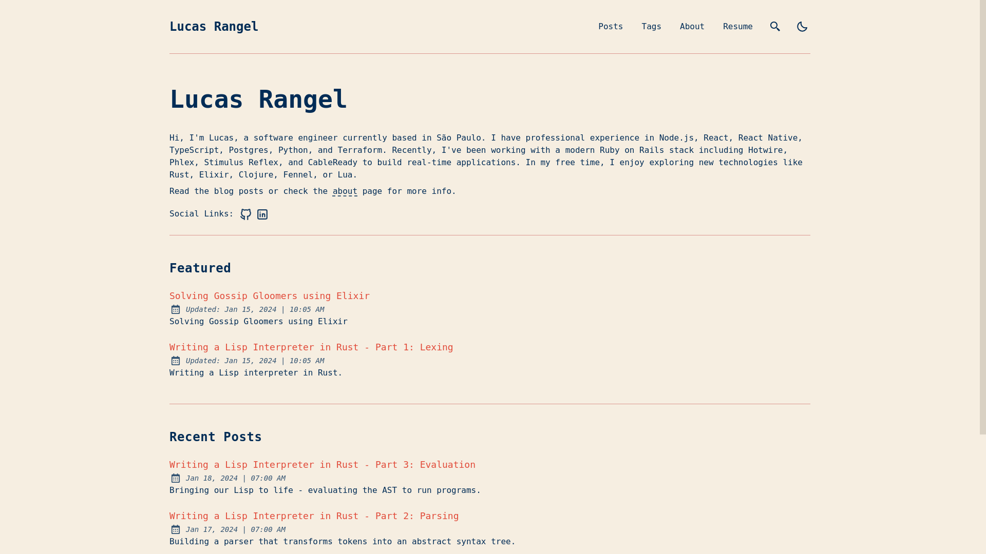 website screenshot of https://rangel-blog.pages.dev/