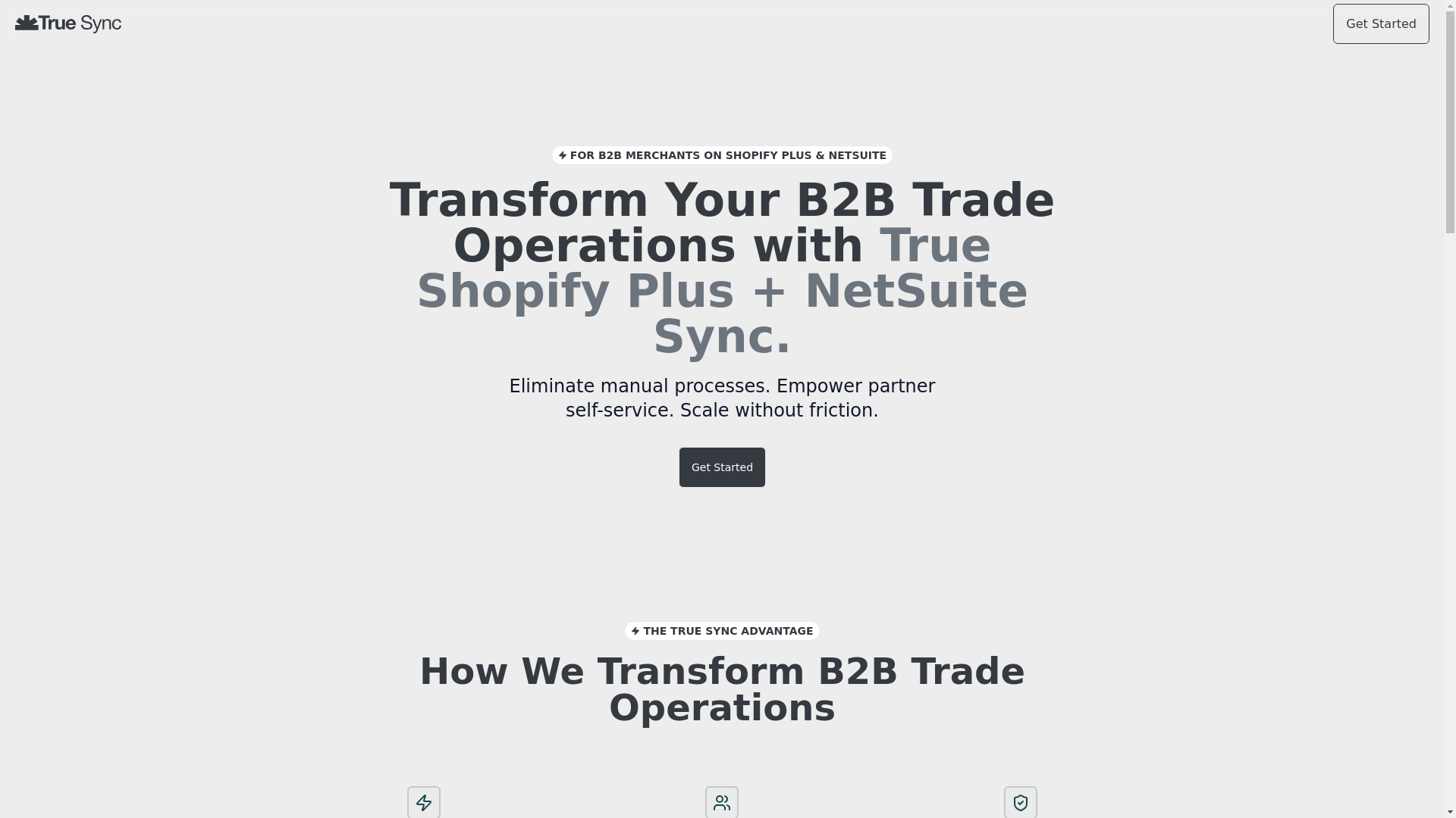 website screenshot of https://truesyncsystems.com/
