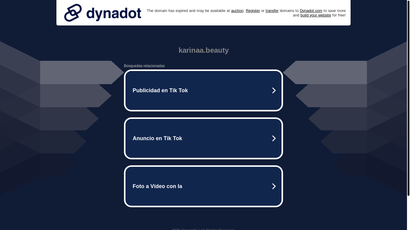 website screenshot of https://karinaa.beauty/