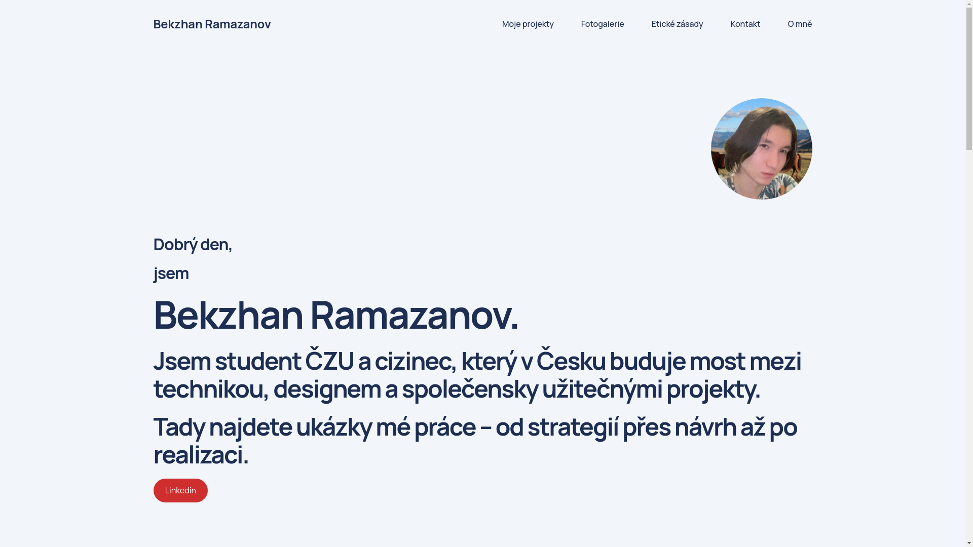 website screenshot of https://ramazanov.cz/