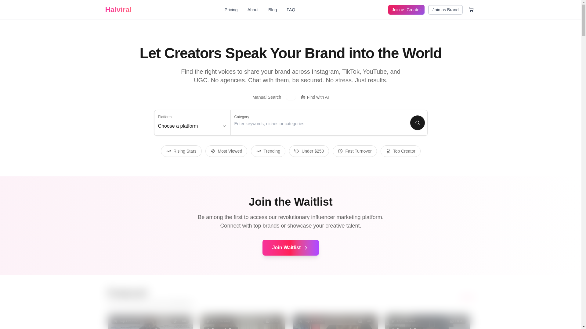 website screenshot of https://halviral.app/