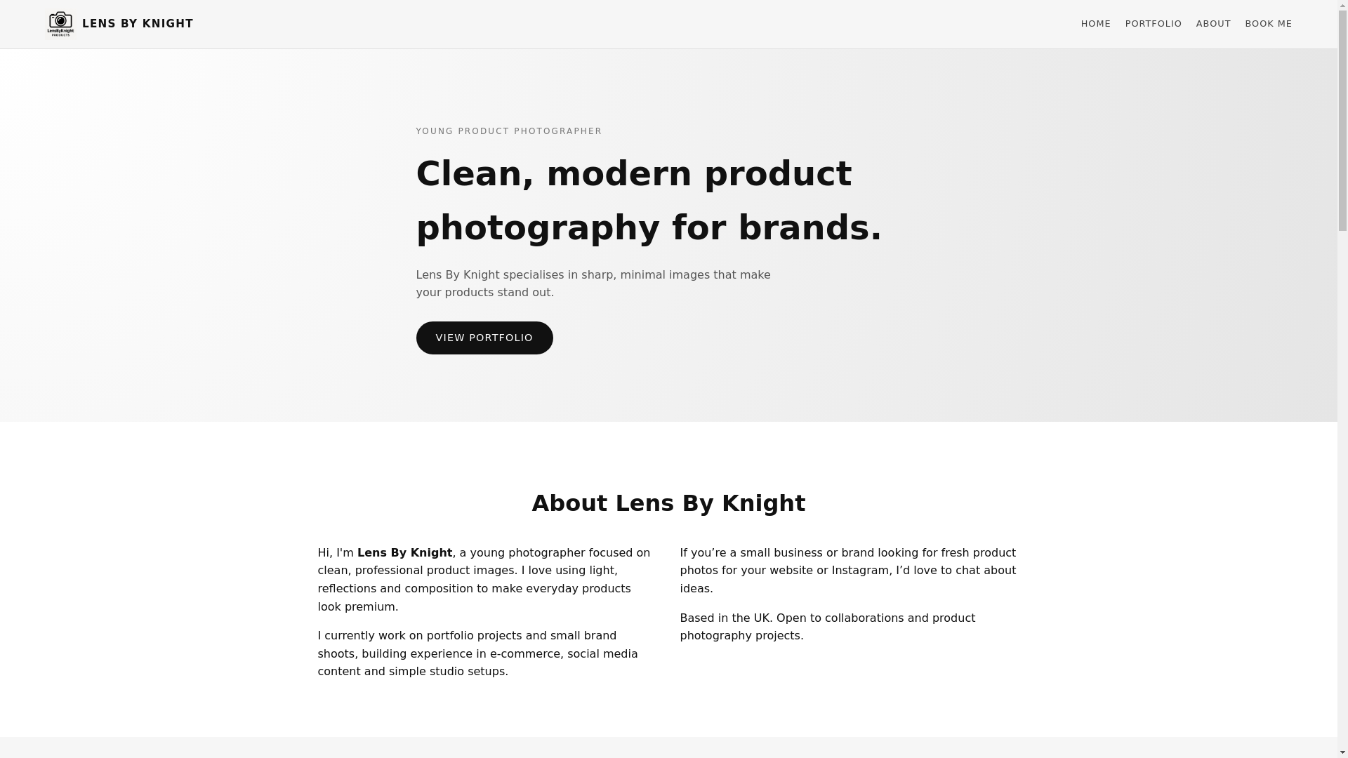 website screenshot of https://lensbyknight.co.uk/