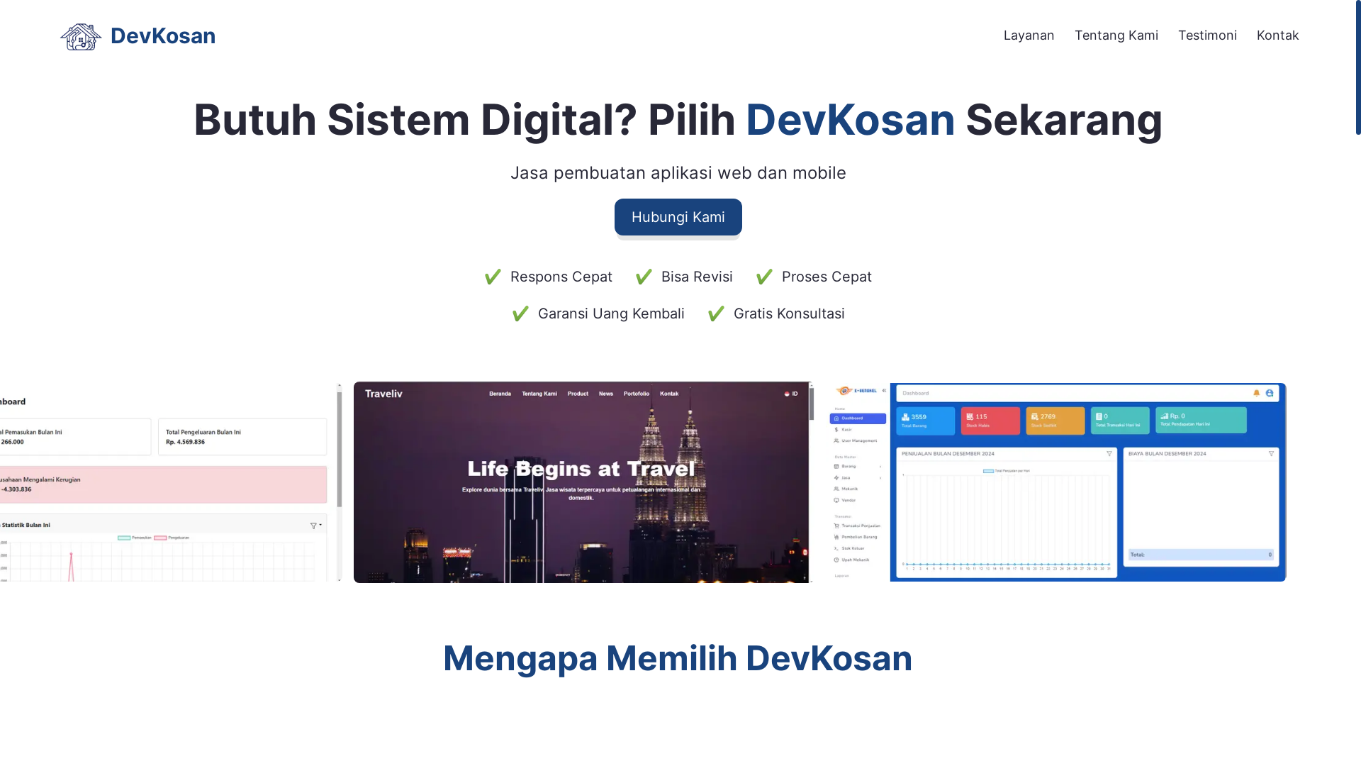 website screenshot of https://devkosan.com/