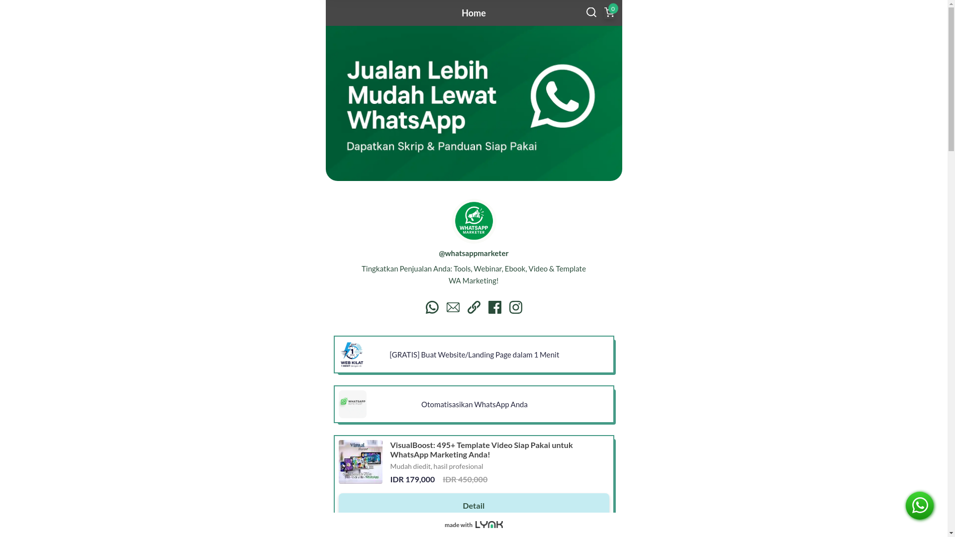 website screenshot of https://whatsappmarketer.id/