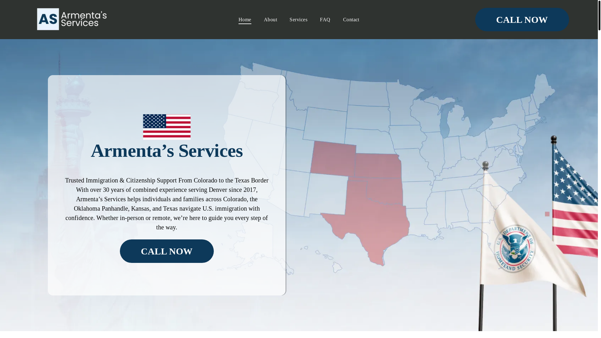 website screenshot of https://armentaservices.com/