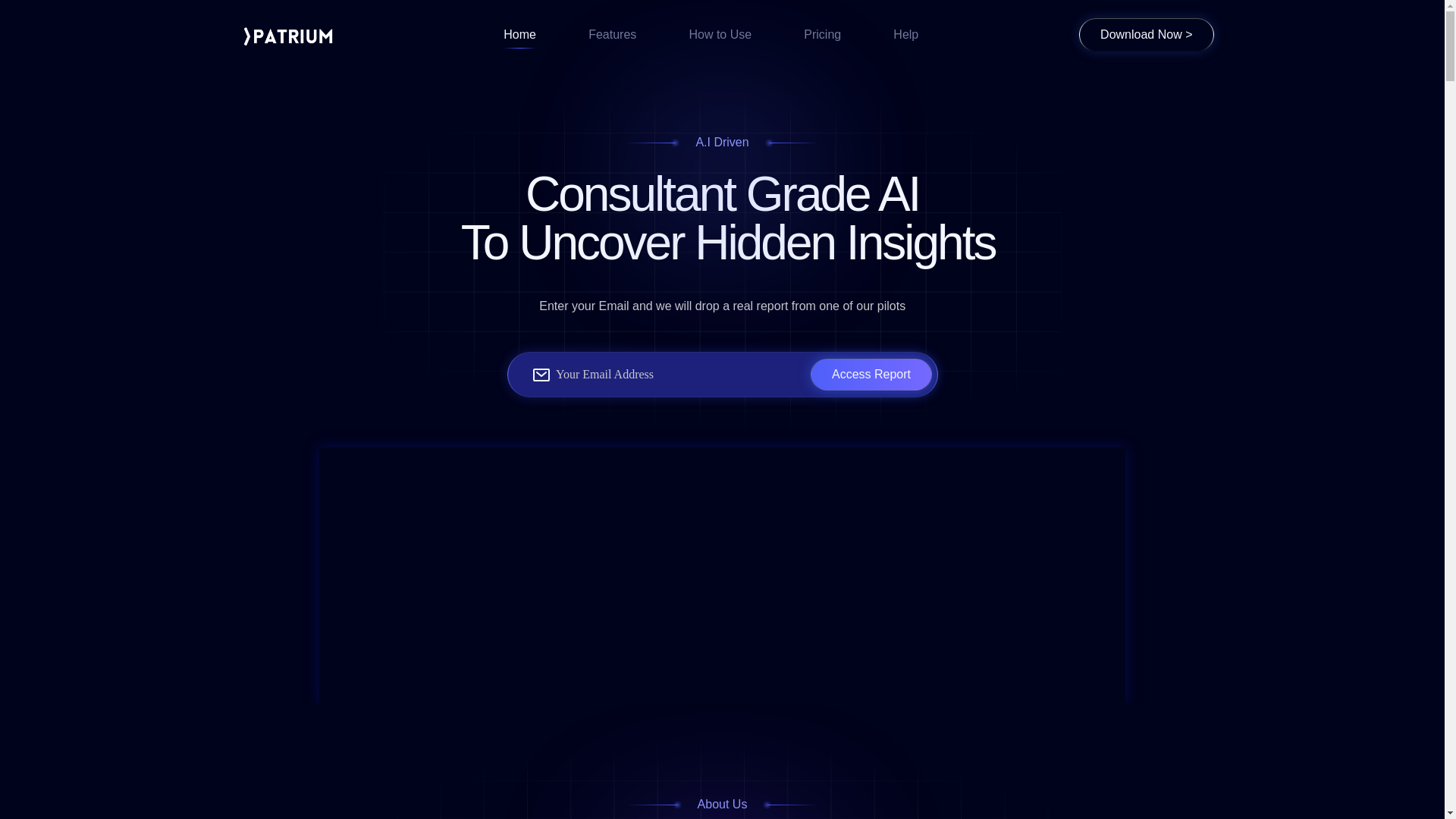 website screenshot of https://patrium.ai/