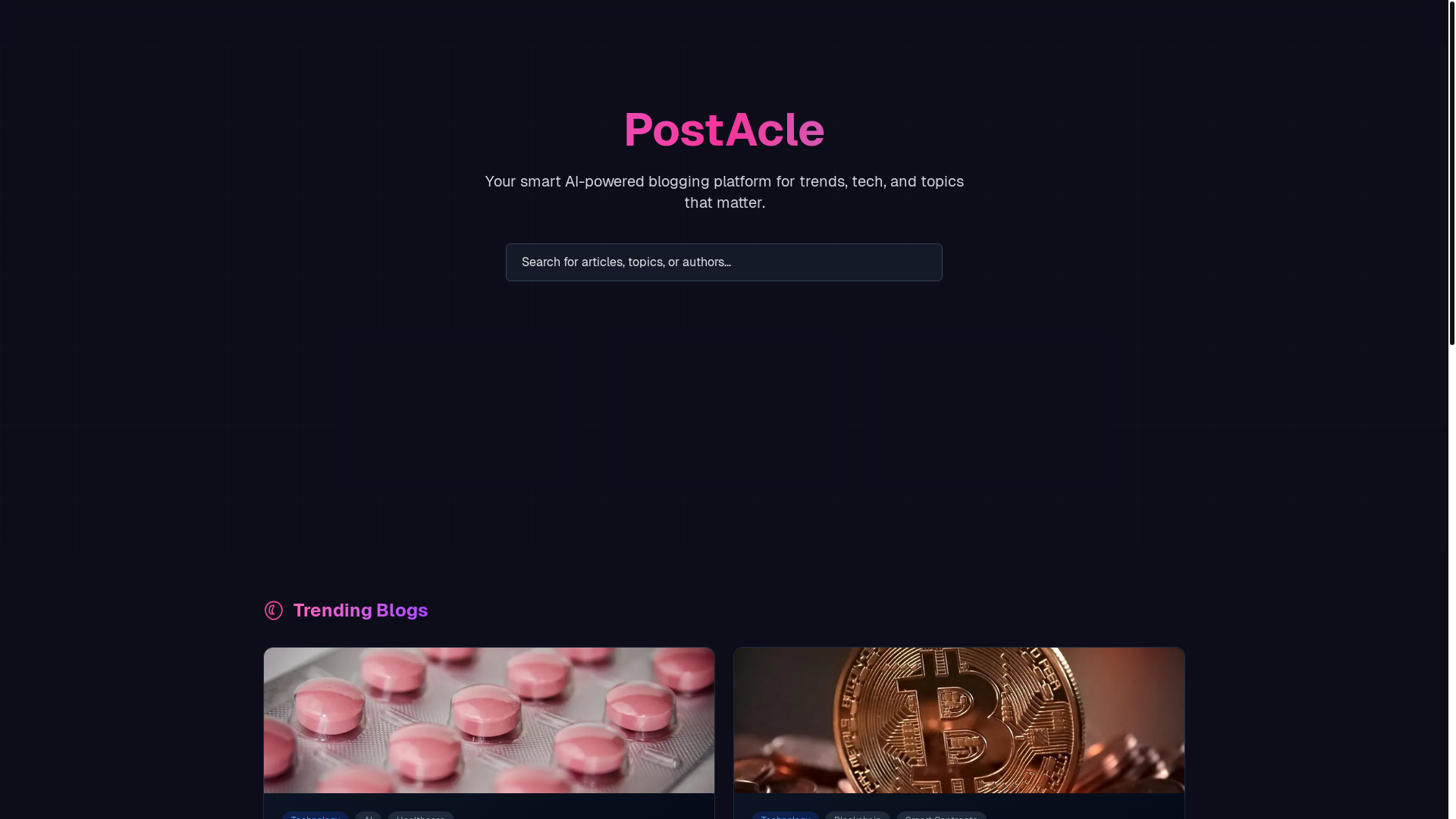 website screenshot of https://post-acle.blog/