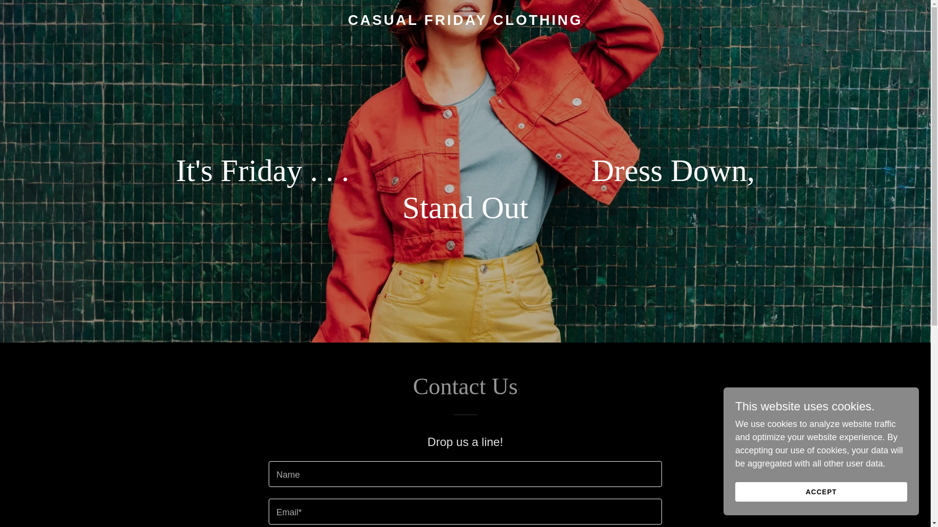 website screenshot of https://casualfridayclothing.com/
