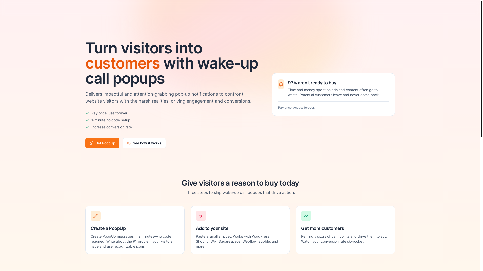 website screenshot of https://popwise.app/