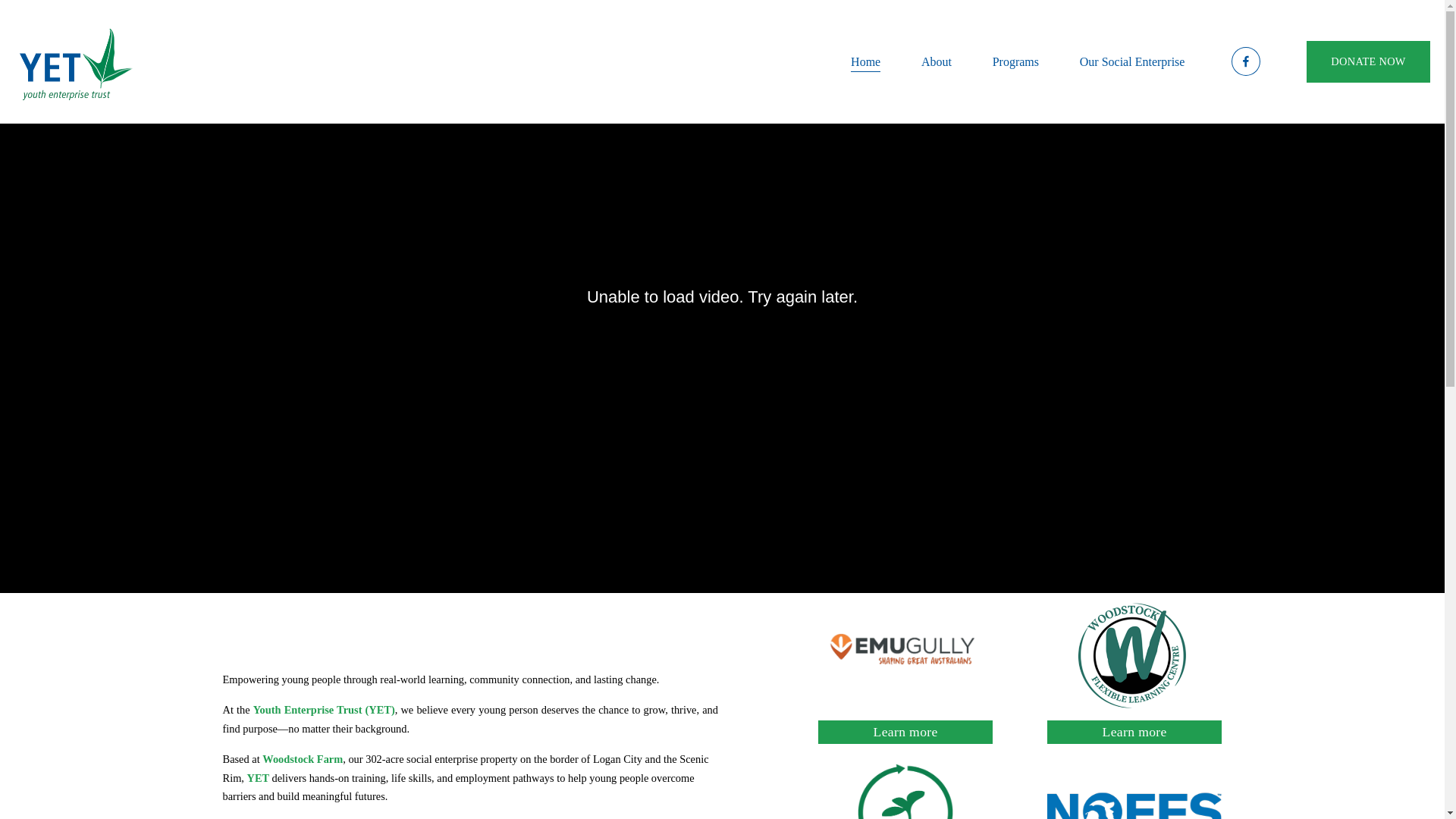 website screenshot of https://www.yet.org.au/