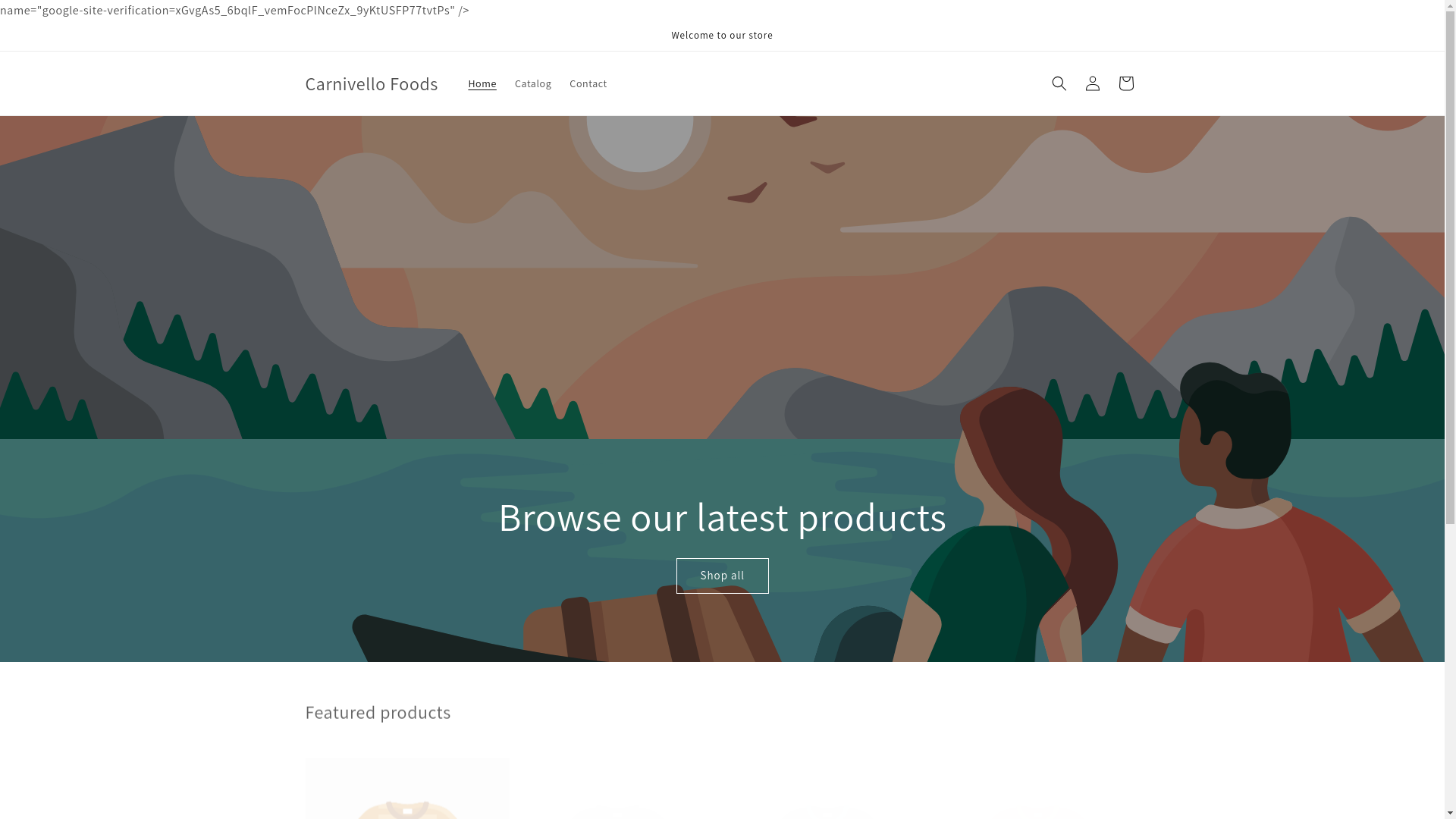 website screenshot of https://carnivellofoods.ca/