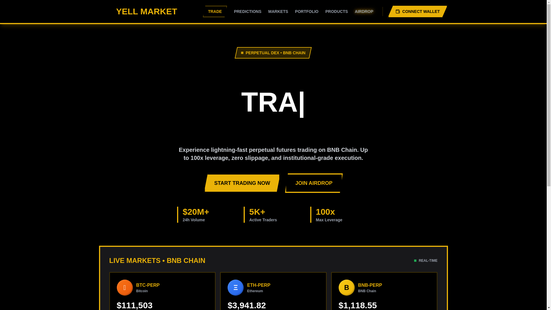 website screenshot of https://yellmarket.xyz/