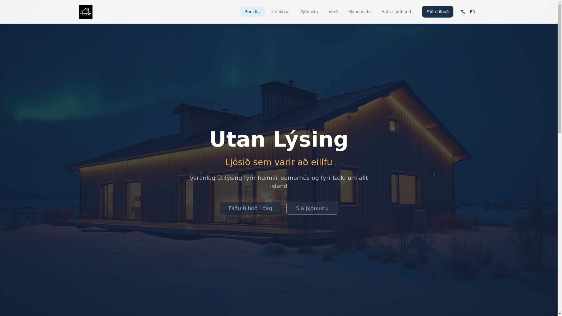 website screenshot of https://utanlysing.is/