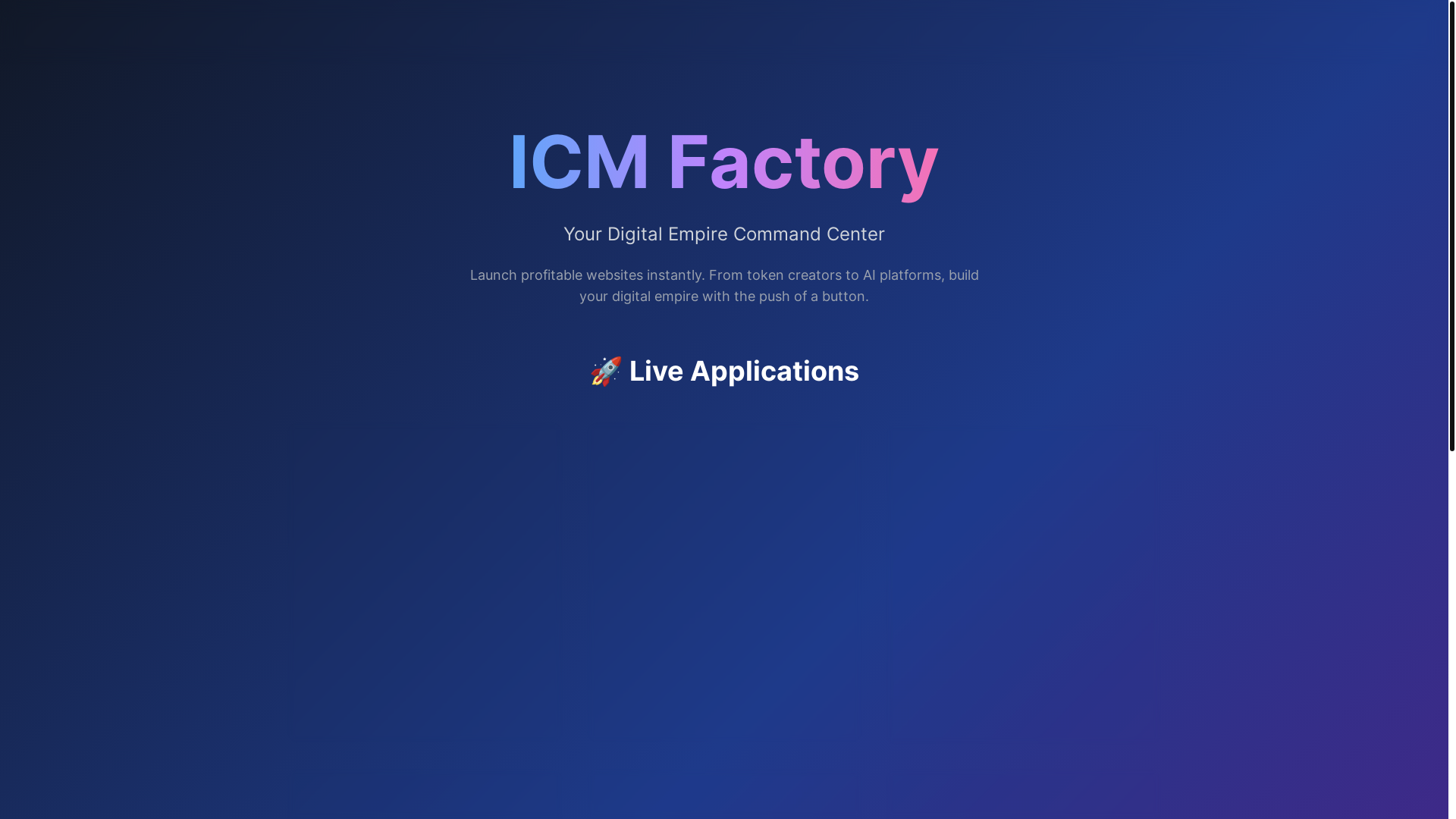 website screenshot of https://icmfactory.com/