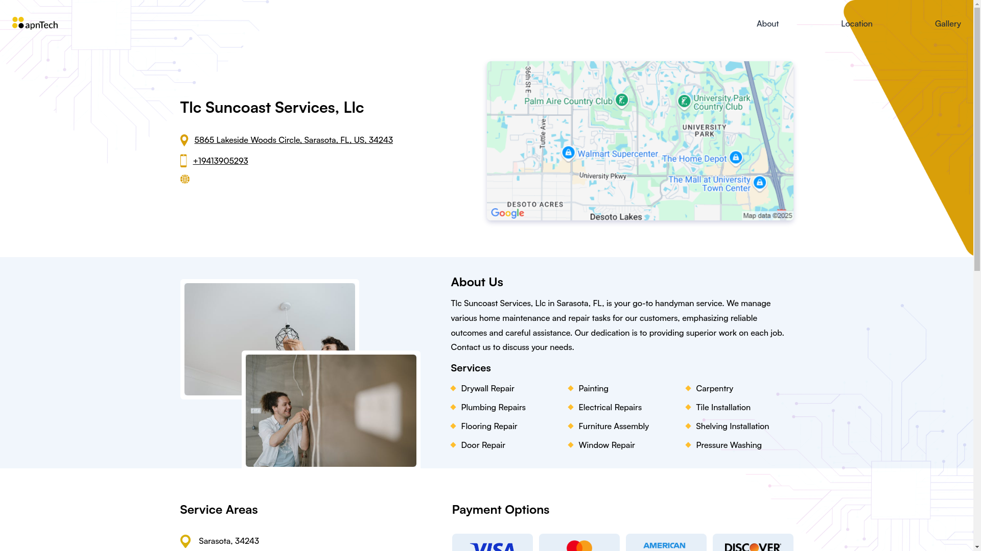website screenshot of https://tlcsuncoastservicesllc.online/
