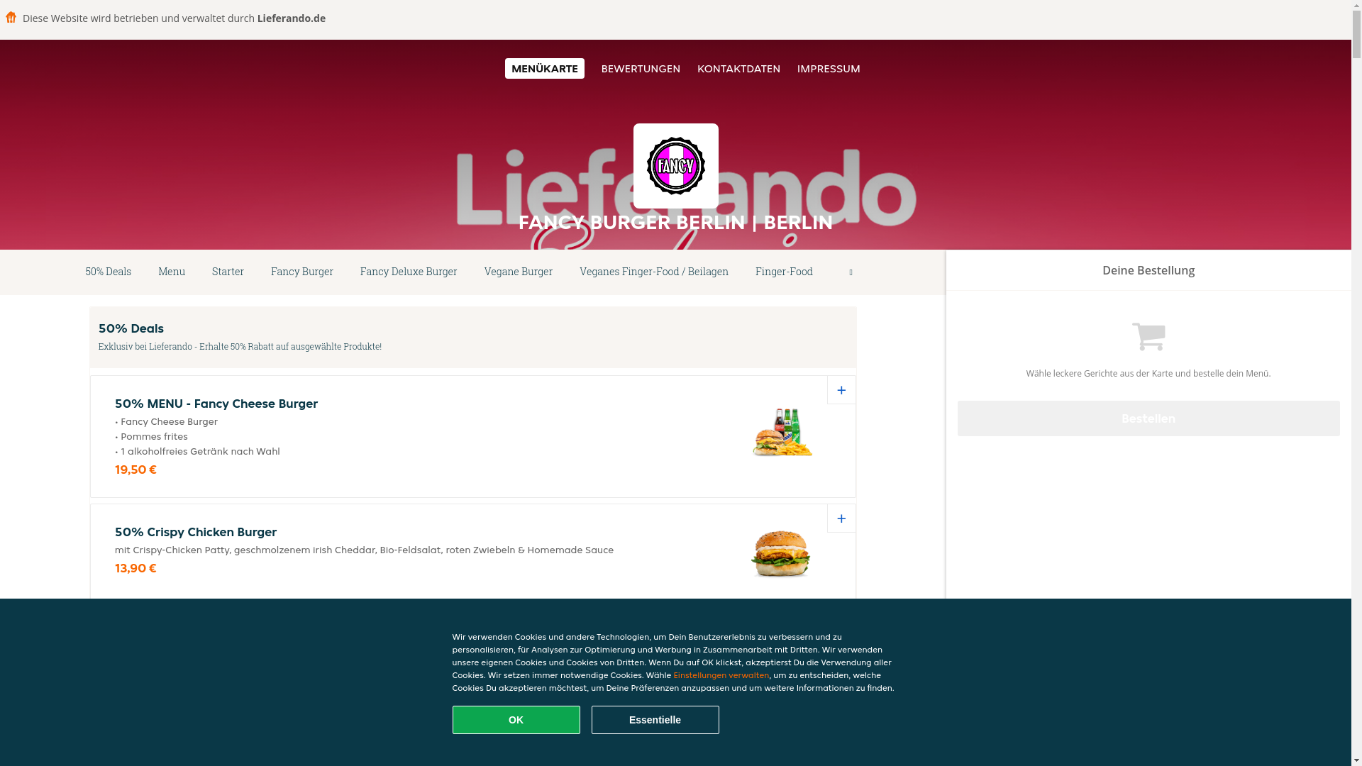 website screenshot of https://fancyburger-berlin.de/
