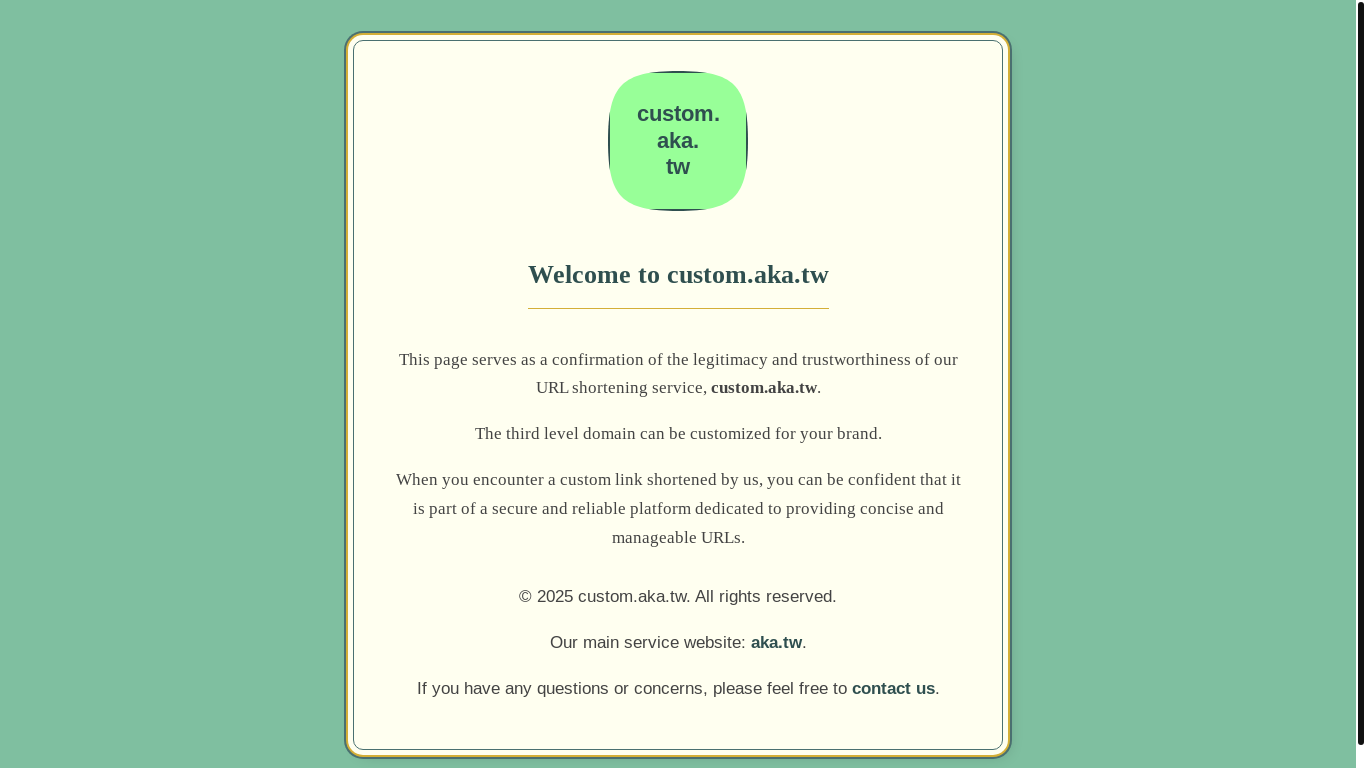 website screenshot of https://custom.aka.tw/
