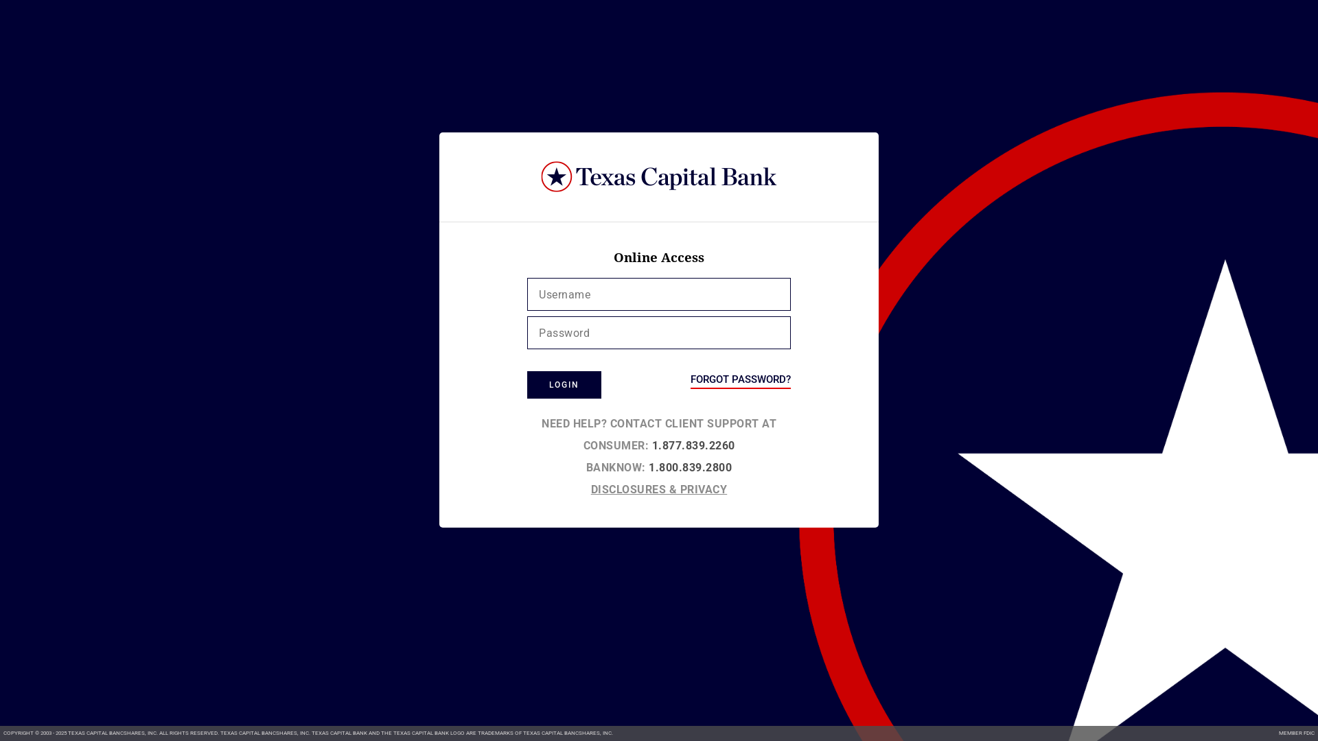 website screenshot of https://web03-texascapitalbank.com/