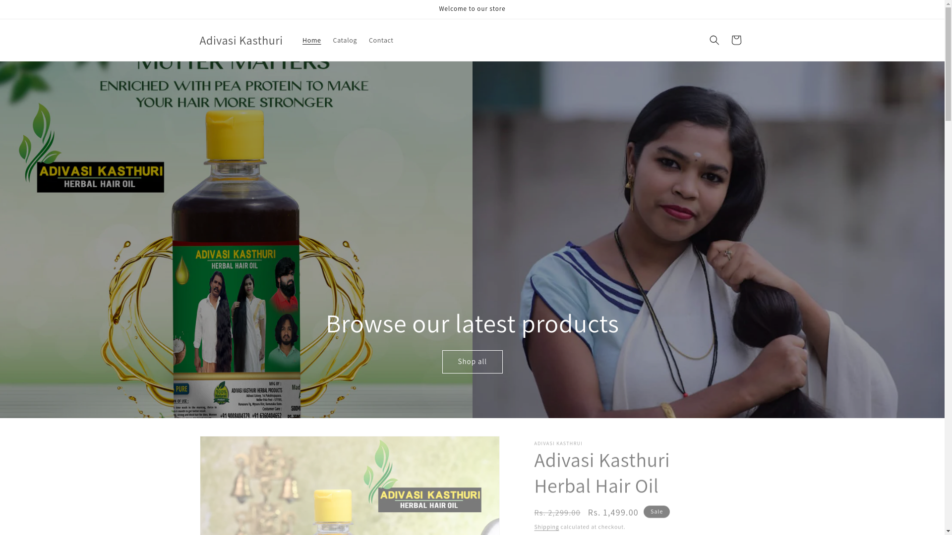website screenshot of https://adivasikasturi.shop/
