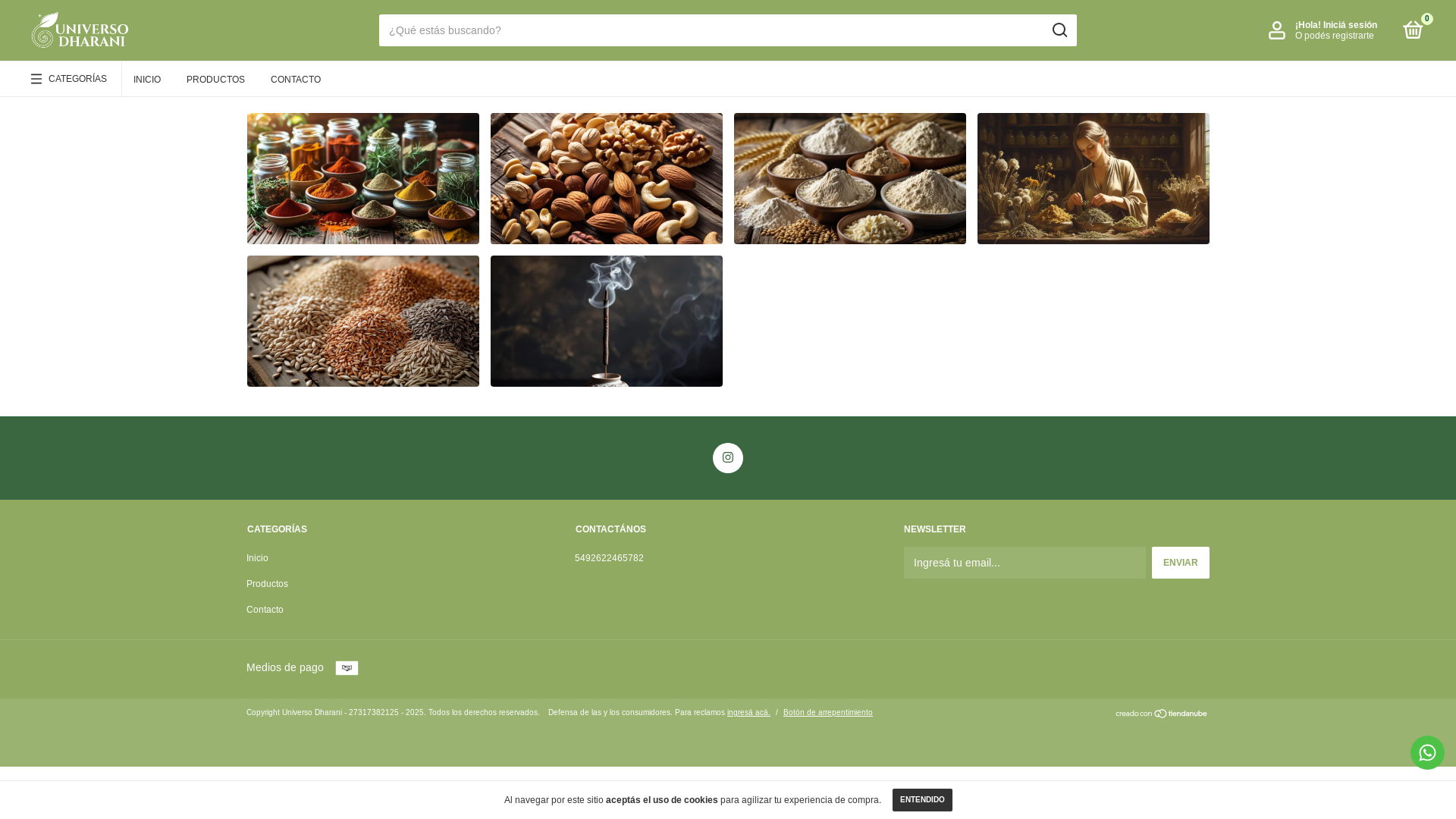website screenshot of https://universodharani.com.ar/