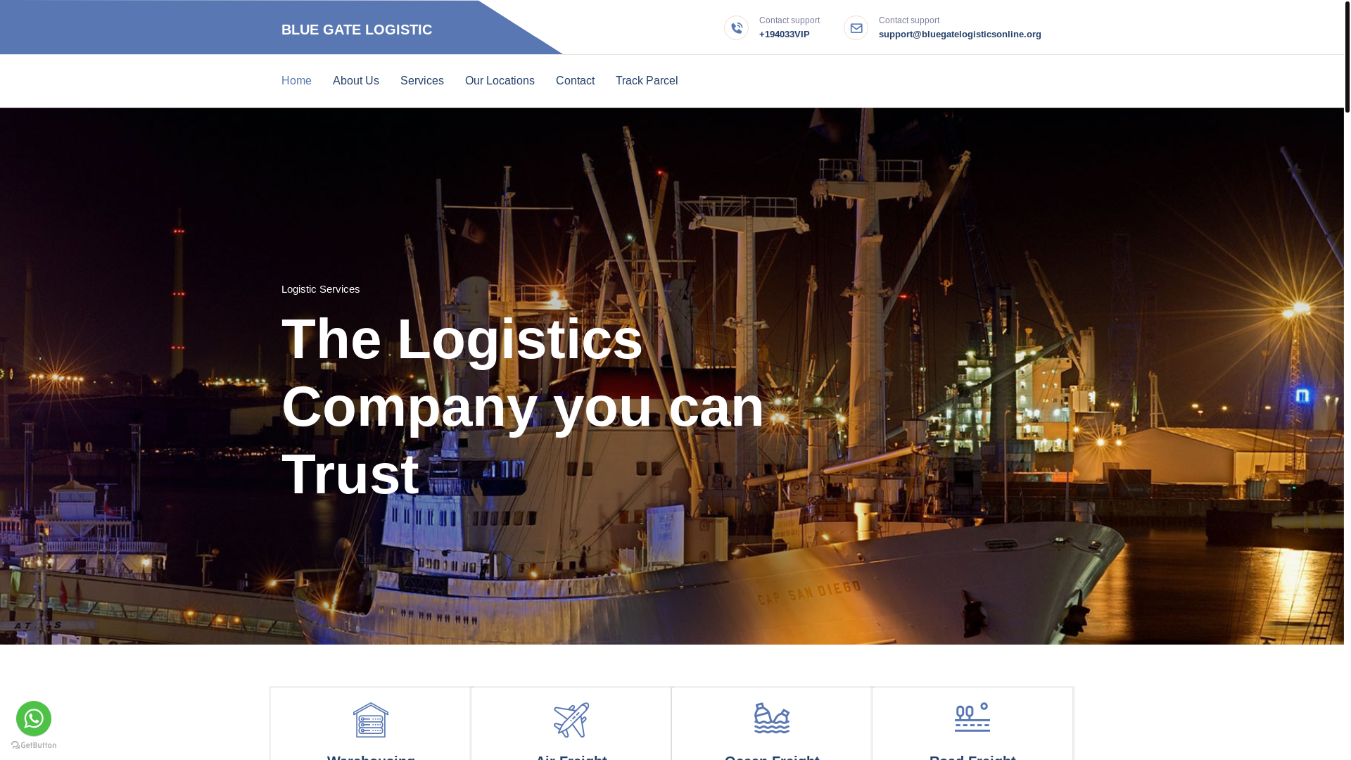website screenshot of https://bluegatelogisticsonline.org/