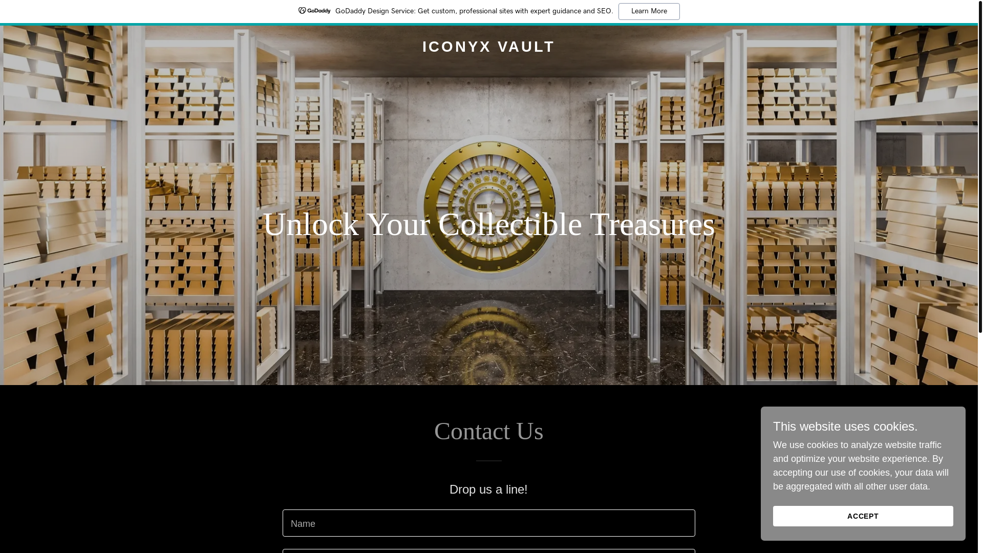 website screenshot of https://iconyxvault.com/