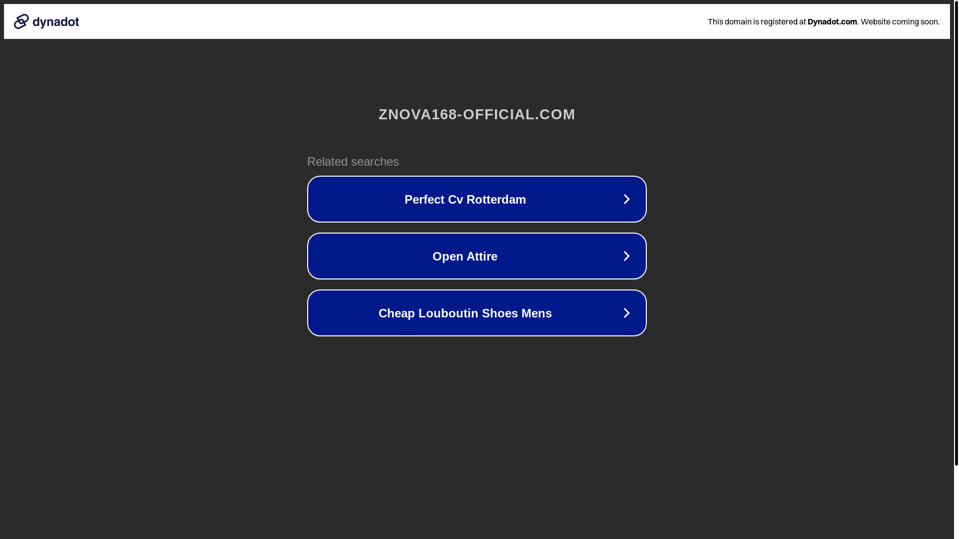 website screenshot of https://znova168-official.com/