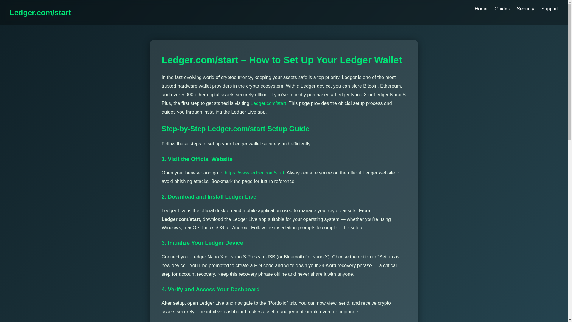 website screenshot of https://ledgere-come-start.pages.dev/