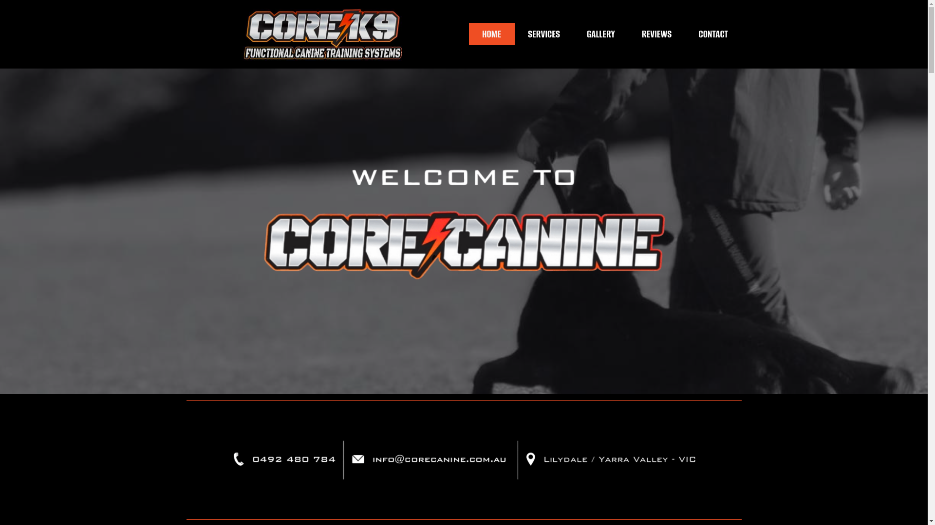 website screenshot of https://corecanine.com.au/