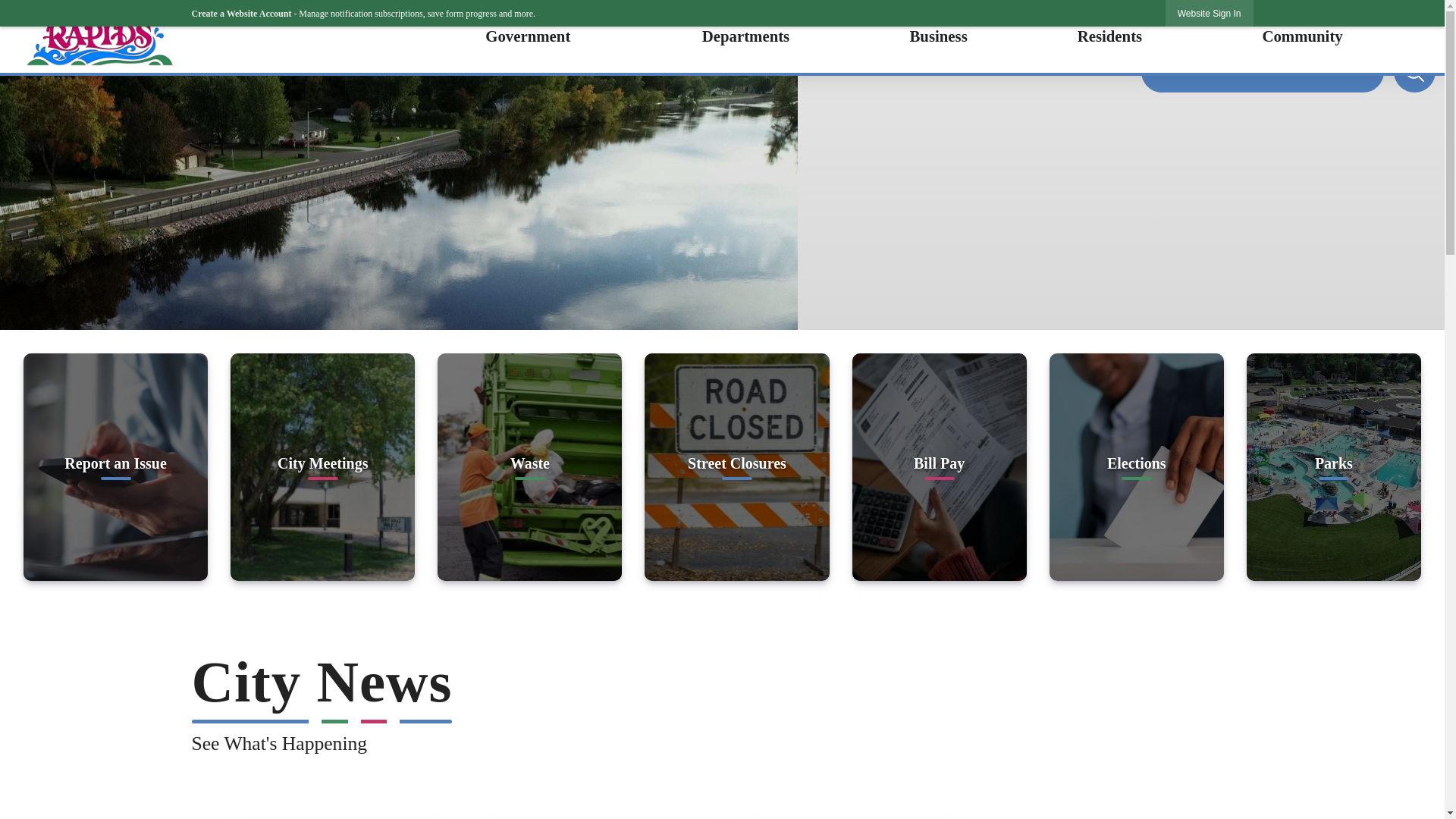 website screenshot of https://www.wirapids.gov/